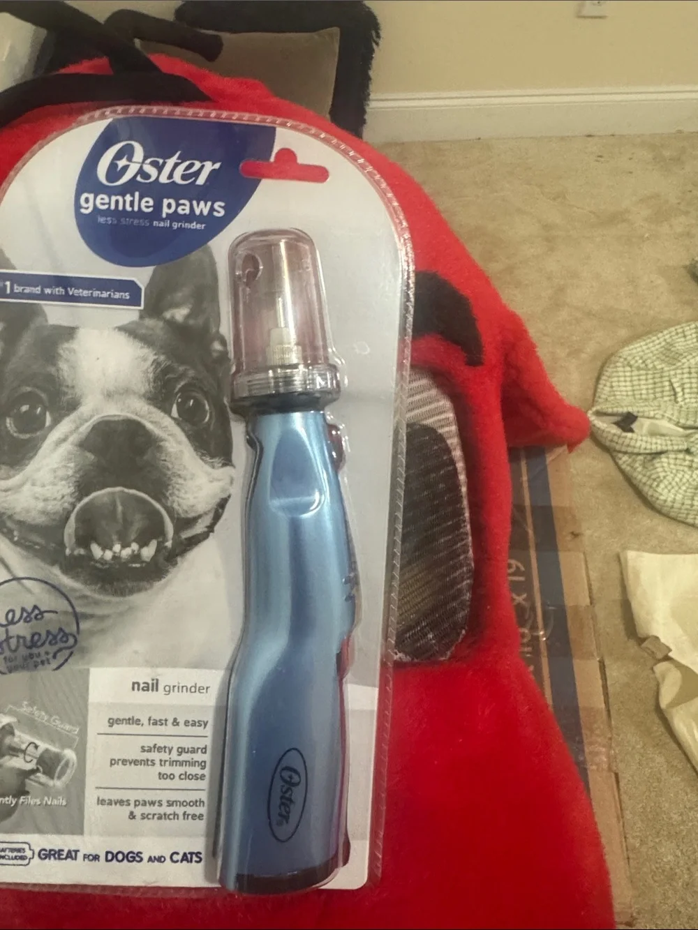 Oster Gentle Paws Nail Grinder in Light Blue for Small Pets